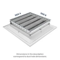 8 In. X 8 In. 4-Way Aluminum Ceiling Diffuser With Fixed Central Panel In White 4 8 In. X 8 In. 4-Way Aluminum Ceiling Diffuser With Fixed Central Panel In White -Fire Place Store whites aclaminaire registers grilles l jsf 4ob 8x8 c3 1000
