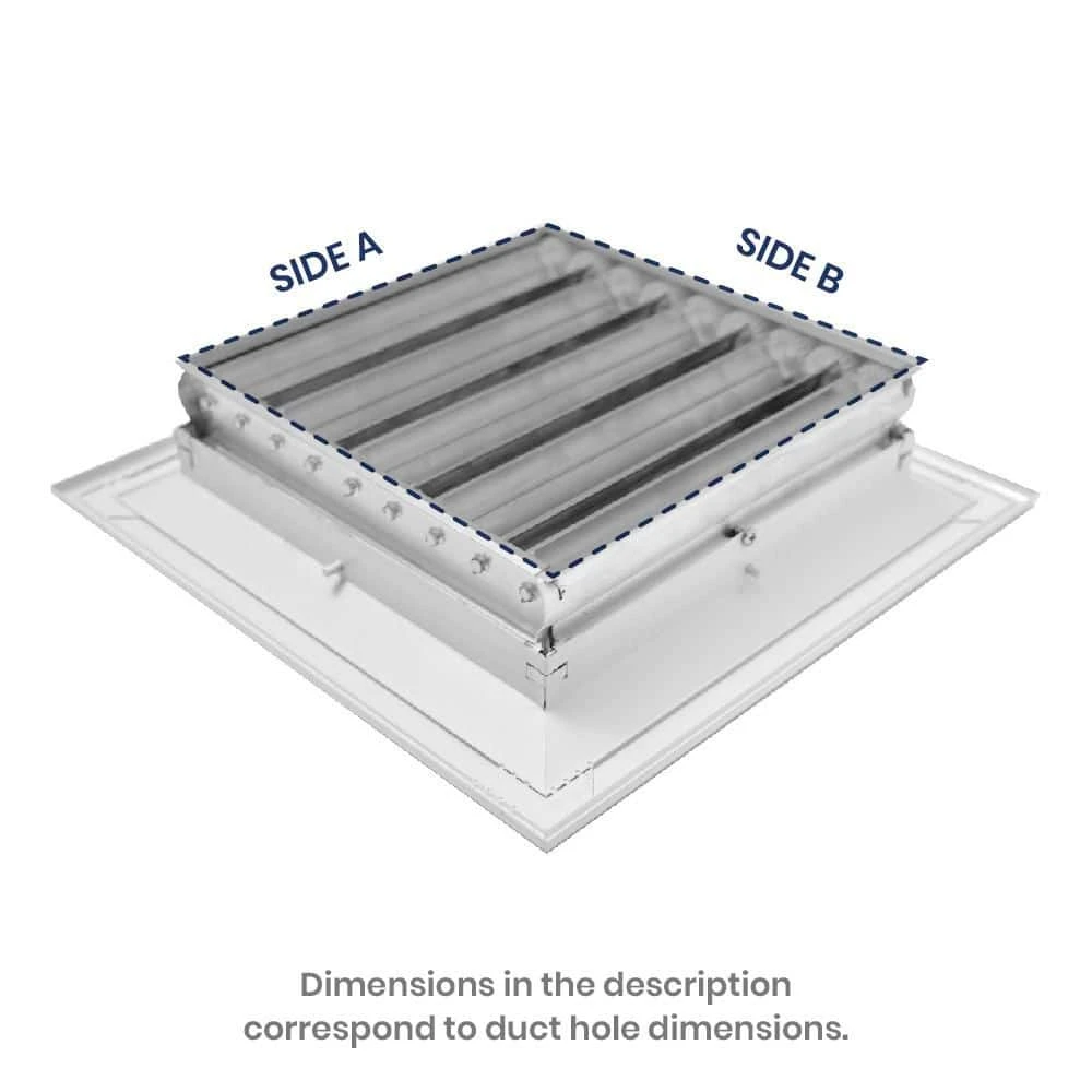 8 In. X 8 In. 4-Way Aluminum Ceiling Diffuser With Fixed Central Panel In White 2 8 In. X 8 In. 4-Way Aluminum Ceiling Diffuser With Fixed Central Panel In White - Image 2