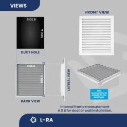 22 In. X 22 In. Aluminum Return Air Grille In White -Fire Place Store whites aclaminaire registers grilles l ra 22x22 4f 1000