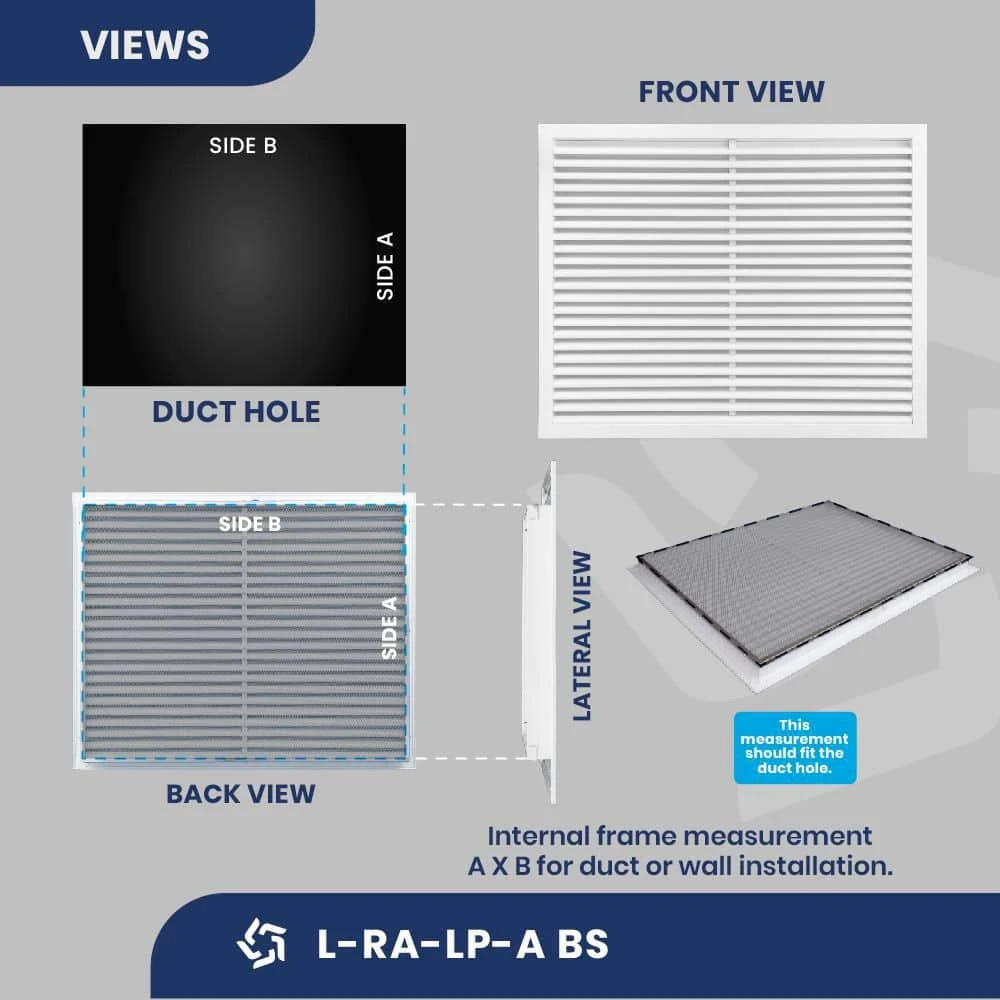 12 In. X 12 In. Aluminum Return Air Grille In White 3 12 In. X 12 In. Aluminum Return Air Grille In White - Image 3
