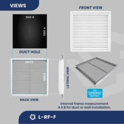 24 In. X 24 In. Aluminum Return Air Filter Grille In White 5 24 In. X 24 In. Aluminum Return Air Filter Grille In White -Fire Place Store whites aclaminaire registers grilles lrf f24x24 4f 1000