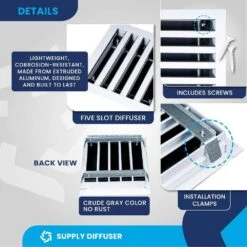 10 In. X 10 In. Aluminum Wall And Ceiling Linear Slot Diffuser In White 6 10 In. X 10 In. Aluminum Wall And Ceiling Linear Slot Diffuser In White -Fire Place Store whites aclaminaire registers grilles lsdrbox 10x10 4f 1000