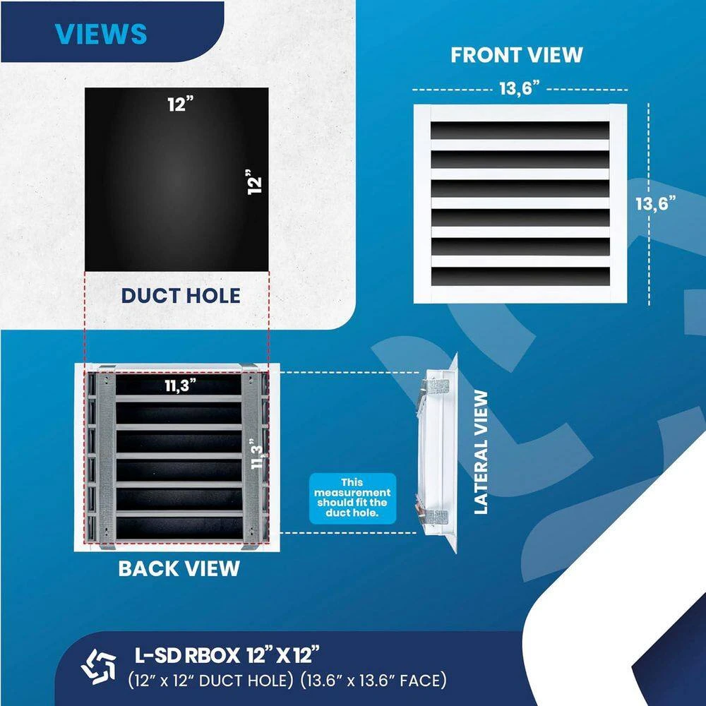 12 In. X 12 In. Aluminum Wall And Ceiling Linear Slot Diffuser In White 2 12 In. X 12 In. Aluminum Wall And Ceiling Linear Slot Diffuser In White - Image 2