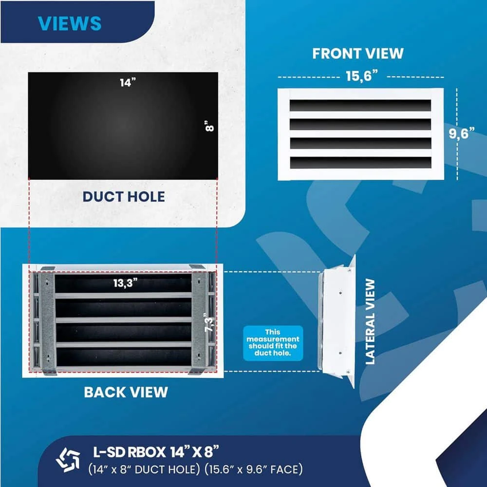 14 In. X 8 In. Aluminum Wall And Ceiling Linear Slot Diffuser In White 2 14 In. X 8 In. Aluminum Wall And Ceiling Linear Slot Diffuser In White - Image 2