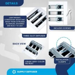 6 In. X 6 In. Alumininum Wall And Ceiling Linear Slot Diffuser In White 6 6 In. X 6 In. Alumininum Wall And Ceiling Linear Slot Diffuser In White -Fire Place Store whites aclaminaire registers grilles lsdrbox 6x6 4f 1000