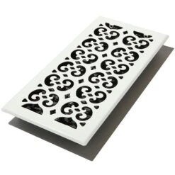 6x14 Scroll White Floor Register