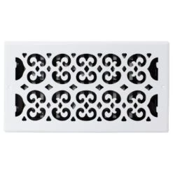12 In. X 6 In. White Steel Scroll Wall And Ceiling Register -Fire Place Store whites decor grates registers grilles s612w wh a0 1000