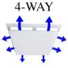 Commercial 4-Way Air Deflector Cover For 24 In. X 24 In. Diffuser