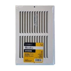 10 In. X 6 In. Steel Return Air Grille In White 9 10 In. X 6 In. Steel Return Air Grille In White -Fire Place Store whites everbilt registers grilles 71 11006wh 4f 1000