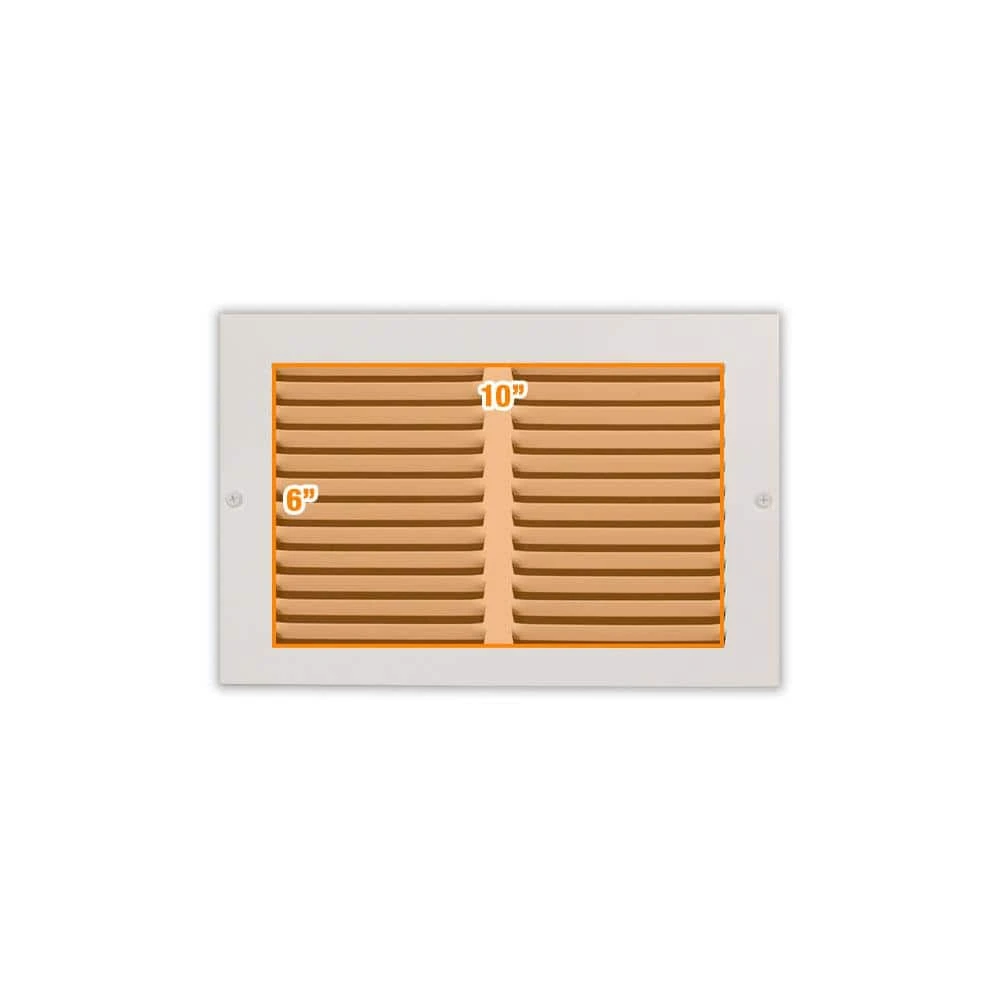 10 In. X 6 In. Steel Return Air Grille In White 2 10 In. X 6 In. Steel Return Air Grille In White - Image 2