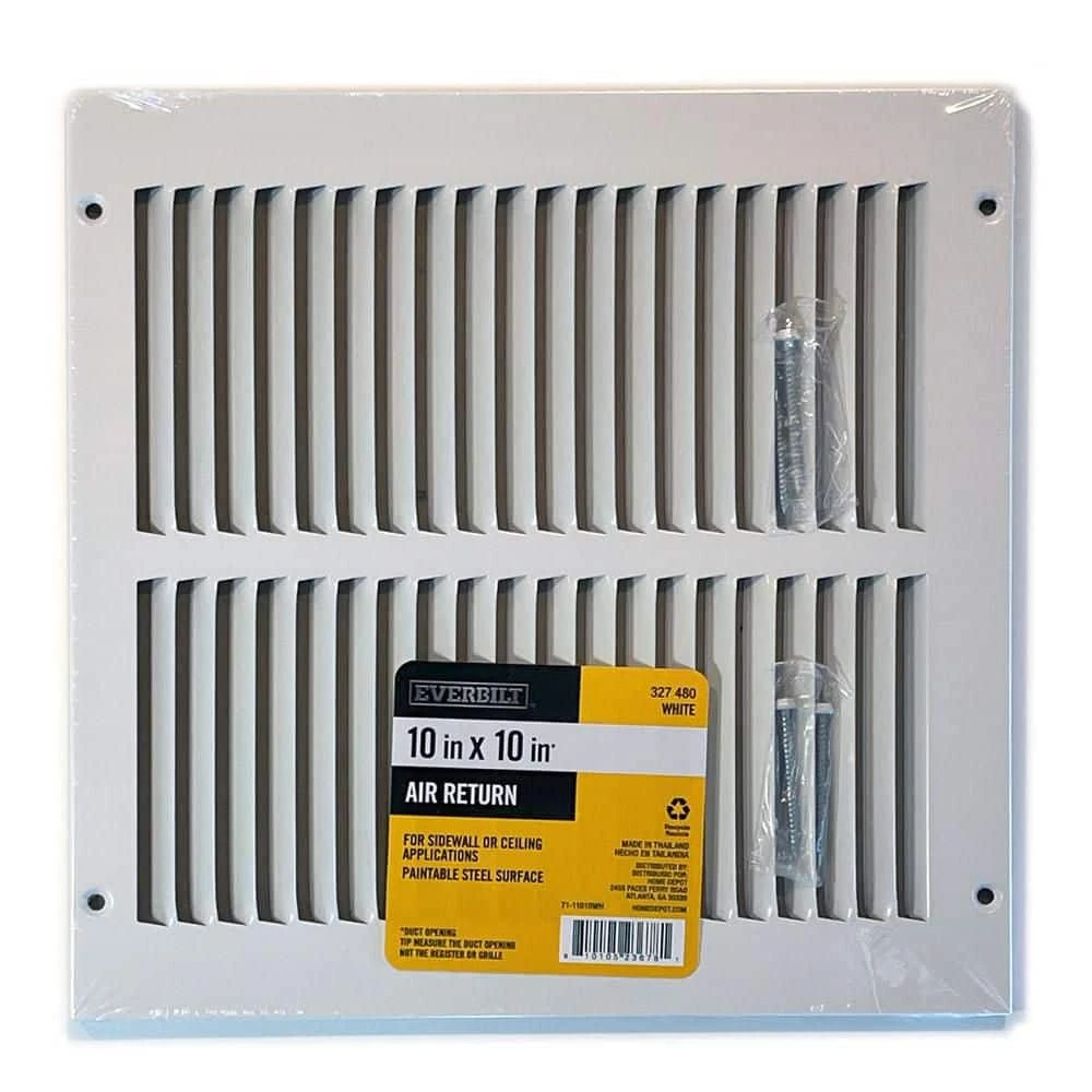 10 In. X 10 In. Steel Return Air Grille In White 3 10 In. X 10 In. Steel Return Air Grille In White - Image 3
