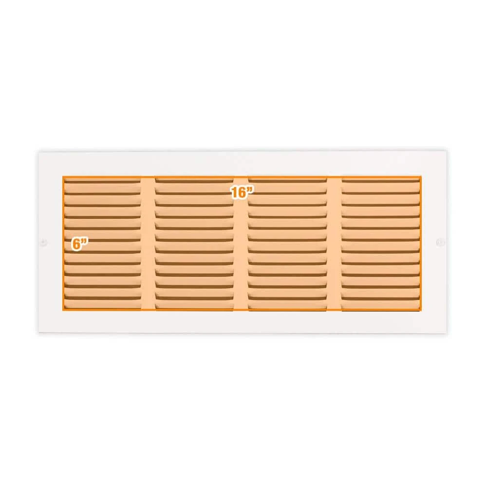 16 In. X 6 In. Steel Return Air Grille In White 2 16 In. X 6 In. Steel Return Air Grille In White - Image 2