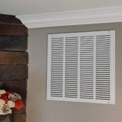 16 In. X 16 In. Steel Return Air Grille In White -Fire Place Store whites everbilt registers grilles 71 11616wh 31 1000