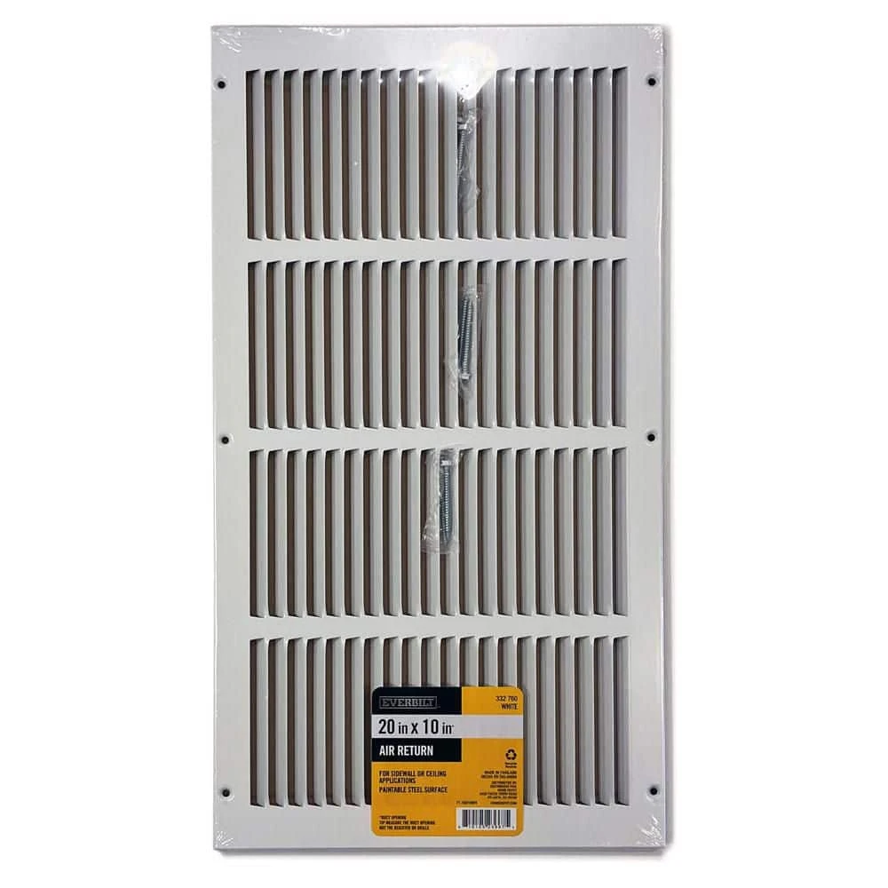 20 In. X 10 In. Steel Return Air Grille In White 3 20 In. X 10 In. Steel Return Air Grille In White - Image 3