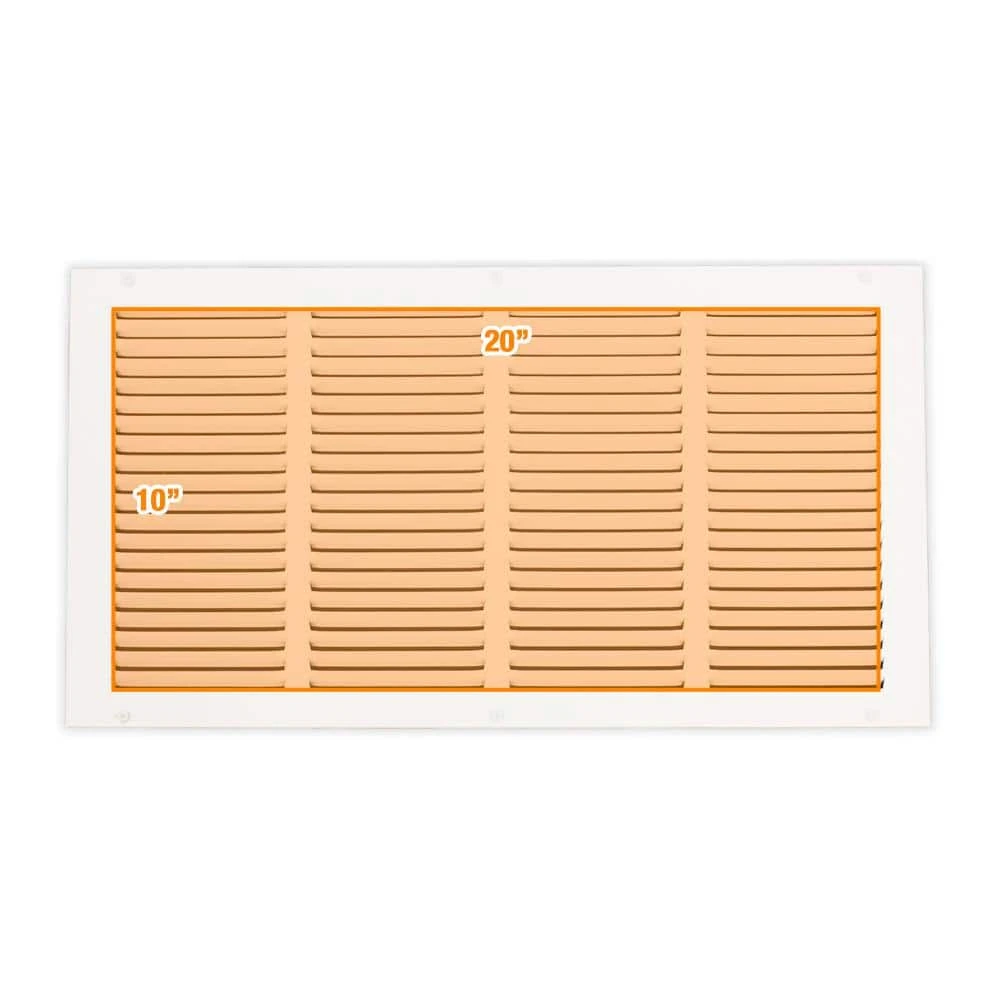 20 In. X 10 In. Steel Return Air Grille In White 2 20 In. X 10 In. Steel Return Air Grille In White - Image 2