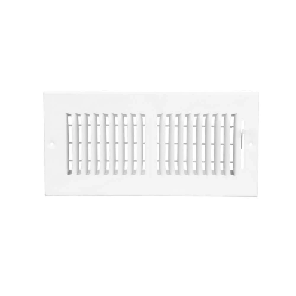 10 In. X 4 In. 2-Way Steel Wall/Ceiling Register In White 3 10 In. X 4 In. 2-Way Steel Wall/Ceiling Register In White - Image 3