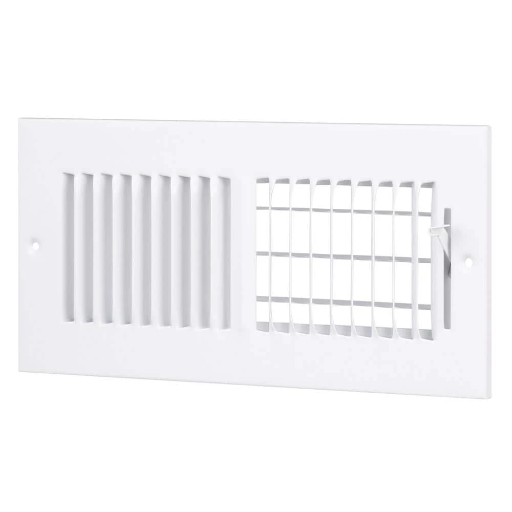 12 In. X 6 In. 2-Way Steel Wall/Ceiling Register In White 3 12 In. X 6 In. 2-Way Steel Wall/Ceiling Register In White - Image 3