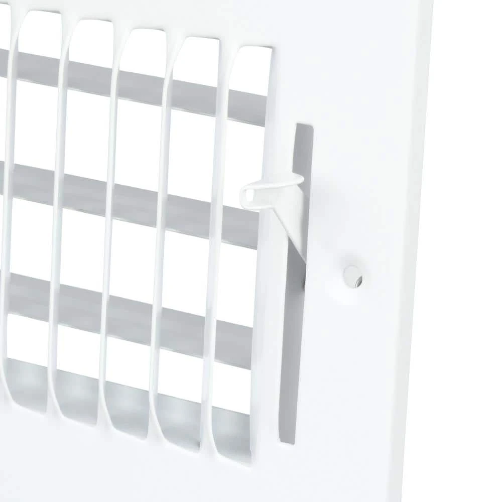 12 In. X 6 In. 2-Way Steel Wall/Ceiling Register In White 4 12 In. X 6 In. 2-Way Steel Wall/Ceiling Register In White - Image 4