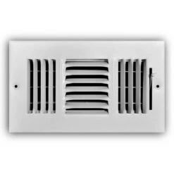 8 In. X 4 In. 3-Way Steel Wall/Ceiling Register In White