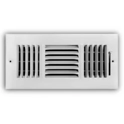 10 In. X 4 In. 3-Way Steel Wall/Ceiling Register In White