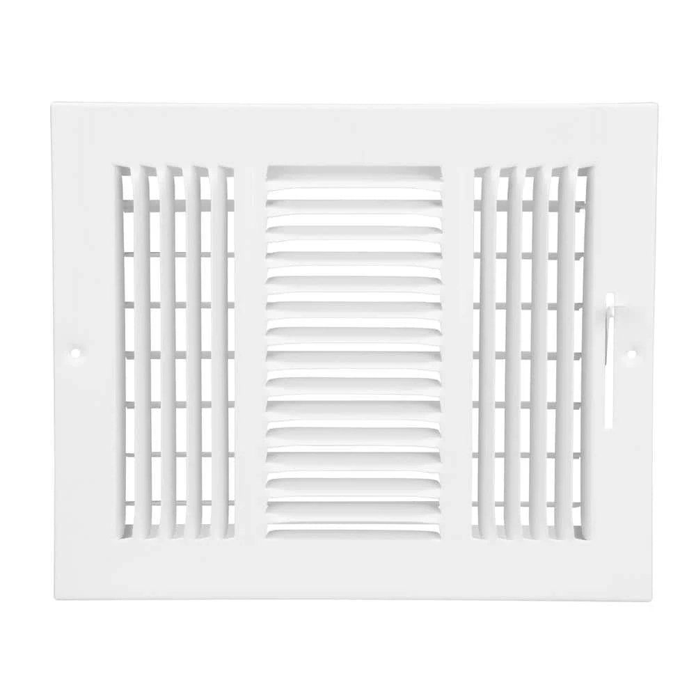 10 In. X 8 In. 3-Way Steel Wall/Ceiling Register In White 3 10 In. X 8 In. 3-Way Steel Wall/Ceiling Register In White - Image 3