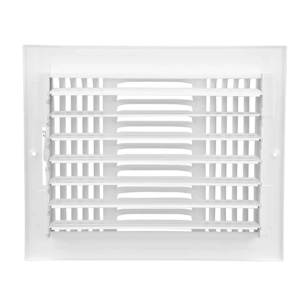 10 In. X 8 In. 3-Way Steel Wall/Ceiling Register In White 7 10 In. X 8 In. 3-Way Steel Wall/Ceiling Register In White - Image 7