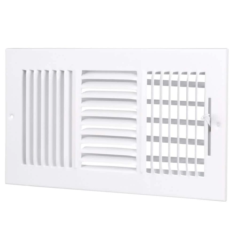 12 In. X 6 In. 3-Way Steel Wall/Ceiling Register In White 2 12 In. X 6 In. 3-Way Steel Wall/Ceiling Register In White - Image 2