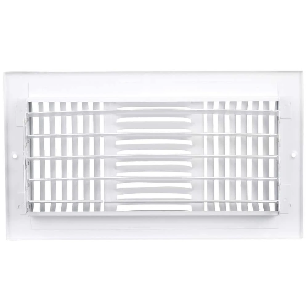 12 In. X 6 In. 3-Way Steel Wall/Ceiling Register In White 3 12 In. X 6 In. 3-Way Steel Wall/Ceiling Register In White - Image 3