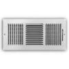 14 In. X 6 In. 3-Way Steel Wall/Ceiling Register In White