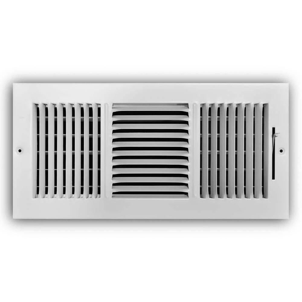 14 In. X 6 In. 3-Way Steel Wall/Ceiling Register In White 1 14 In. X 6 In. 3-Way Steel Wall/Ceiling Register In White
