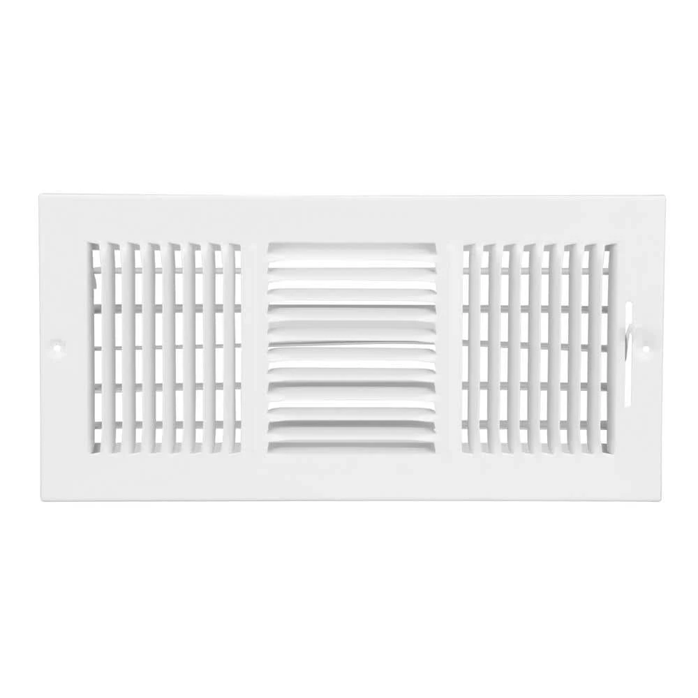 14 In. X 6 In. 3-Way Steel Wall/Ceiling Register In White 3 14 In. X 6 In. 3-Way Steel Wall/Ceiling Register In White - Image 3