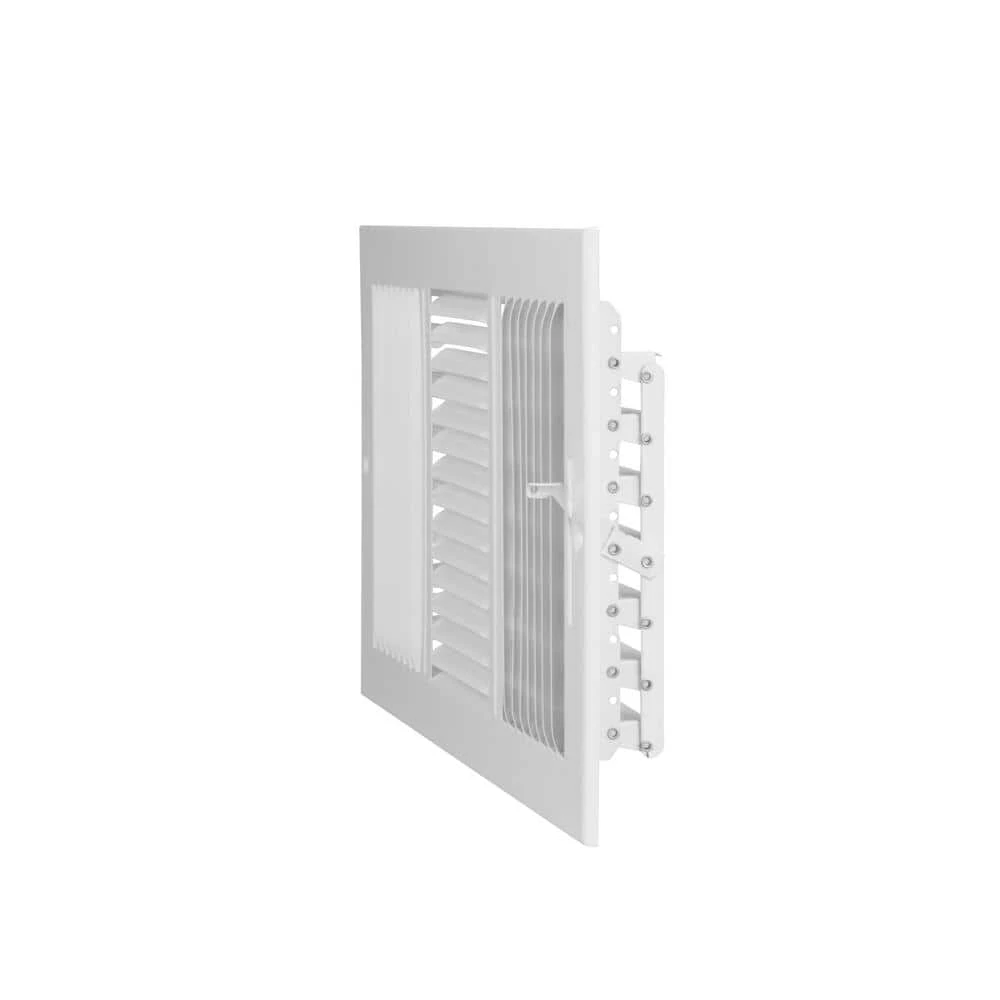 14 In. X 8 In. 3-Way Steel Wall/Ceiling Register In White 5 14 In. X 8 In. 3-Way Steel Wall/Ceiling Register In White - Image 5