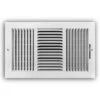 14 In. X 8 In. 3-Way Steel Wall/Ceiling Register In White