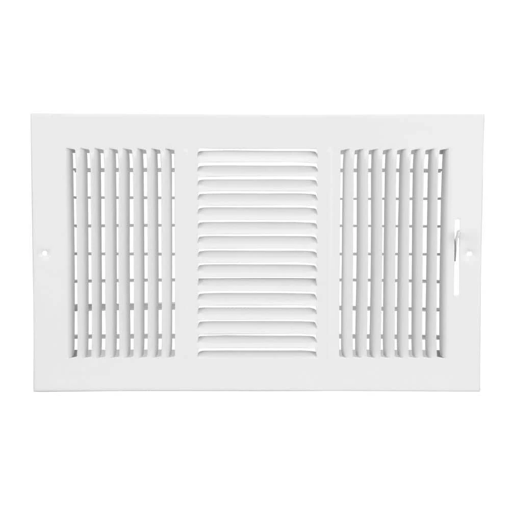 14 In. X 8 In. 3-Way Steel Wall/Ceiling Register In White 3 14 In. X 8 In. 3-Way Steel Wall/Ceiling Register In White - Image 3