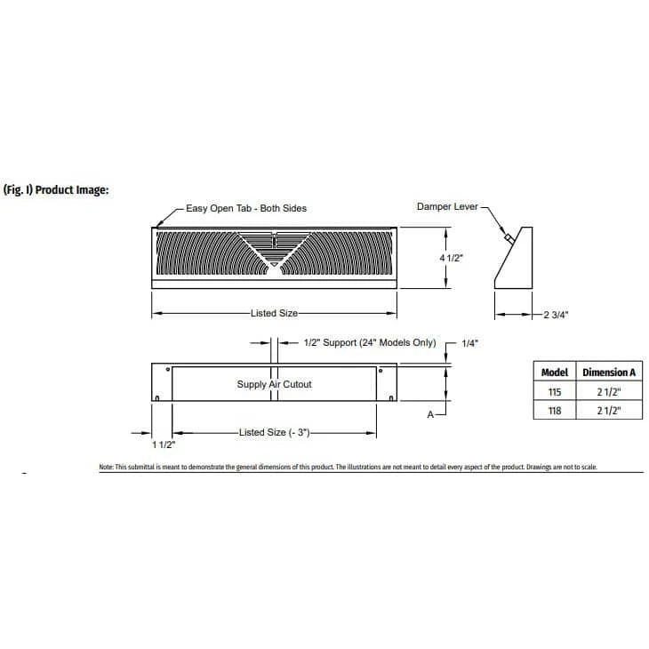 15 In. 3-Way Plastic Baseboard Diffuser Supply In White 6 15 In. 3-Way Plastic Baseboard Diffuser Supply In White - Image 6