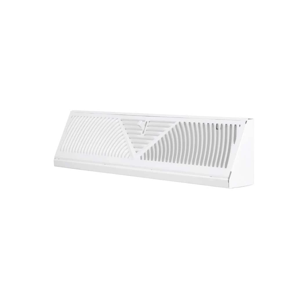 18 In. 3-Way Steel Baseboard Diffuser Supply In White 4 18 In. 3-Way Steel Baseboard Diffuser Supply In White - Image 4