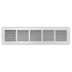 30 In. X 6 In. 1-Way Steel Baseboard Return Air Grille In White