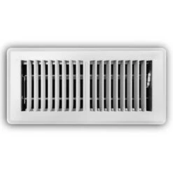 4 In. X 10 In. 2-Way Steel Floor Register In White