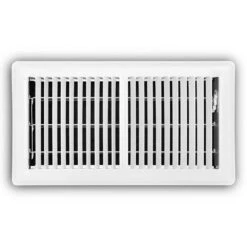 6 In. X 12 In. 2-Way Steel Floor Register In White