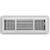 4 In. X 14 In. 3-Way Steel Floor Register In White