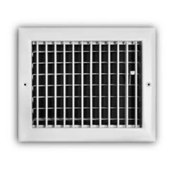 10 In. X 8 In. 1-Way Steel Adjustable Wall/Ceiling Register In White