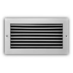 12 In. X 6 In. Steel Fixed Bar Return Air Grille In White