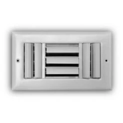 8 In. X 4 In. 3-Way Steel Adjustable Curved Blade Wall/Ceiling Register In White