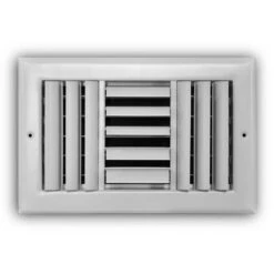 10 In. X 6 In. 3-Way Steel Adjustable Curved Blade Wall/Ceiling Register In White