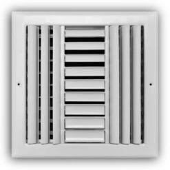 10 In. X 10 In. 3-Way Adjustable Curved Blade Wall/Ceiling Register