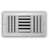 12 In. X 6 In. 3-Way Steel Adjustable Curved Blade Wall/Ceiling Register In White