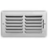 12 In. X 6 In. 1-Way Steel Fixed Curved Blade Wall/Ceiling Register In White