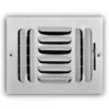 8 In. X 6 In. 3-Way Steel Fixed Curved Blade Wall/Ceiling Register In White