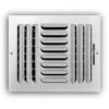 10 In. X 8 In. 3-Way Steel Fixed Curved Blade Wall/Ceiling Register In White