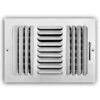 12 In. X 8 In. 3-Way Steel Fixed Curved Blade Wall/Ceiling Register In White